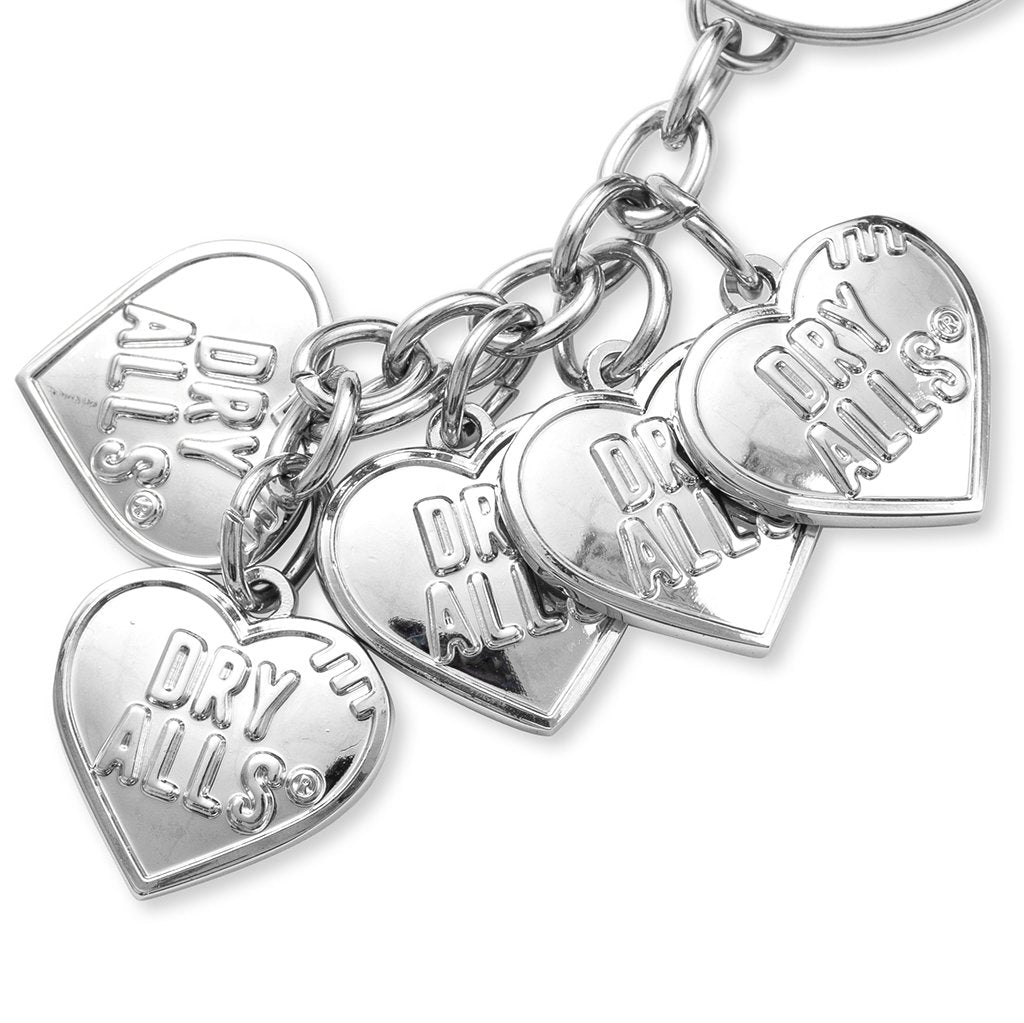 Heart Key Charm - Silver
