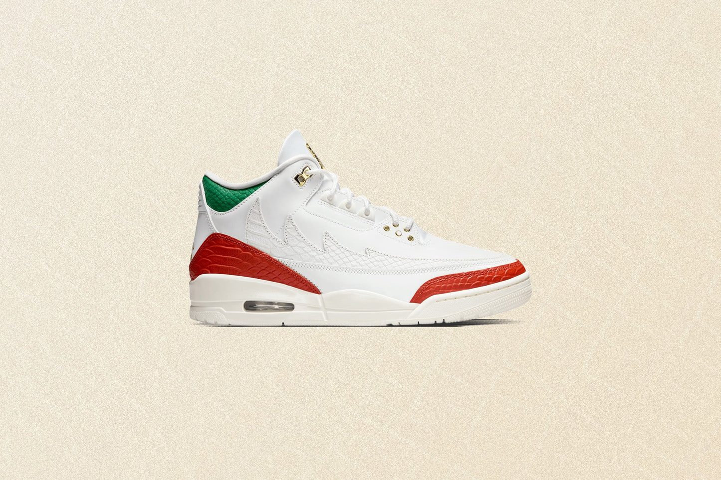 Air Jordan 3 Retro 'El Vuelo' - Summit White/Metallic Gold/Pine Green