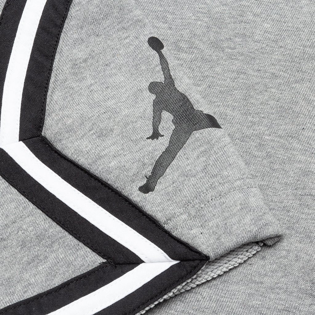 Jumpman Fleece Diamond Short - Carbon Heather/White