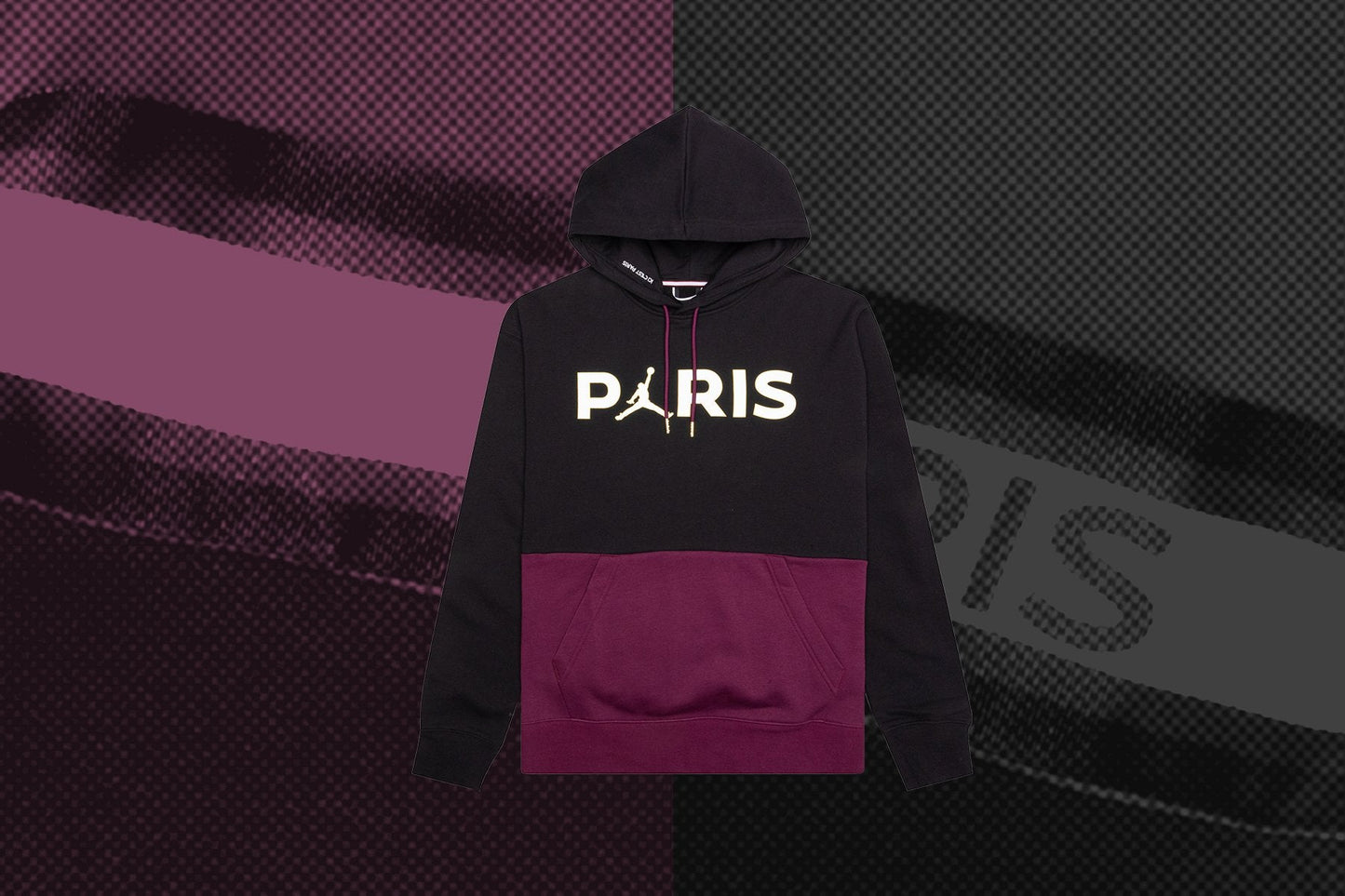 Jordan x Paris Saint-Germain Fleece Hoodie - Black/Bordeaux