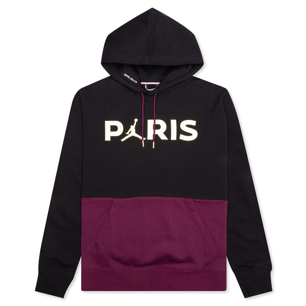 Jordan x Paris Saint-Germain Fleece Hoodie - Black/Bordeaux