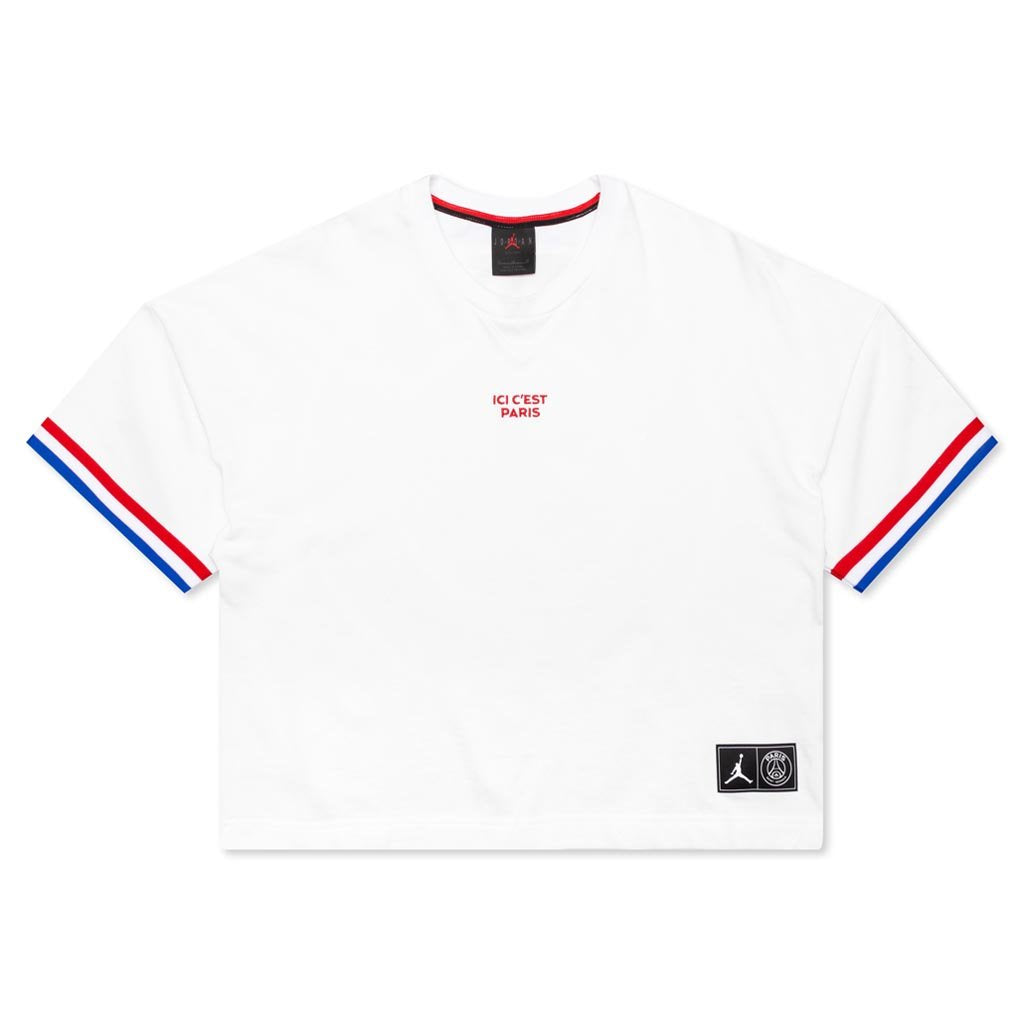 Jordan x PSG Women's S/S Top - White/University Red