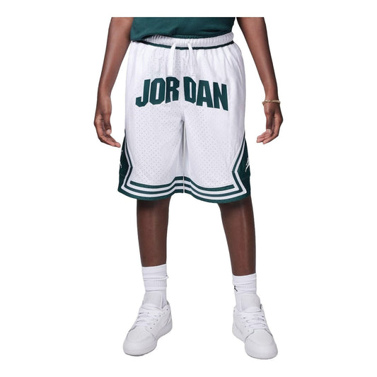 (GS) Air Jordan Sport MJ Diamond Basketball Shorts 'White Green' HQ7112-100