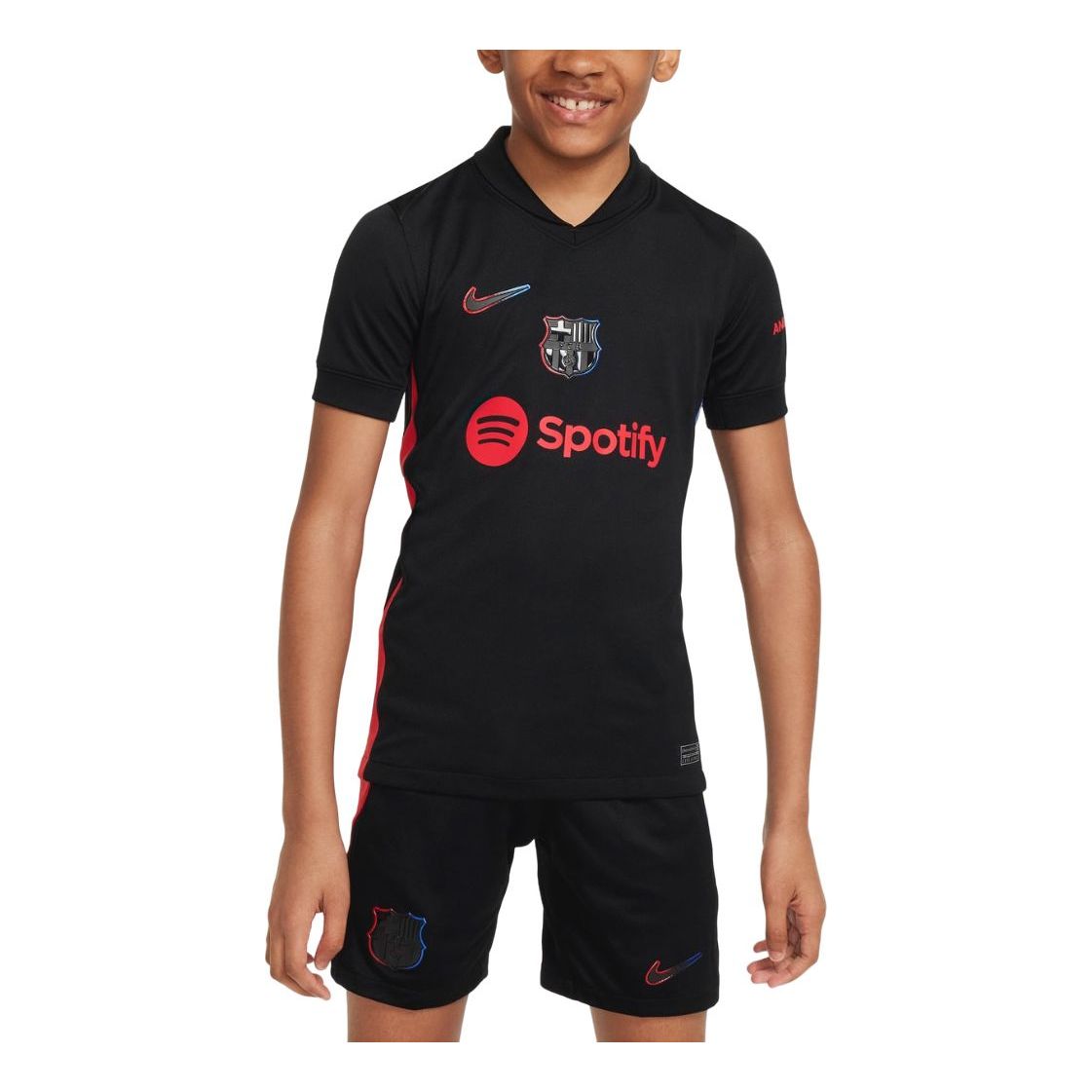 (GS) Nike FC Barcelona 24/25 Away Jersey 'Black Red' FN9148-011