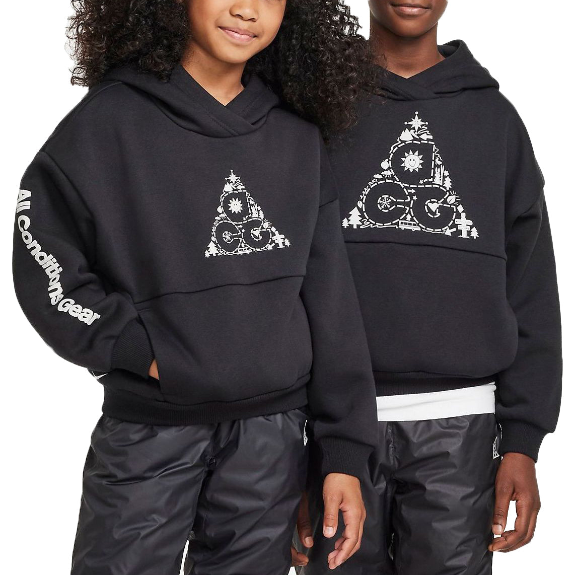 (GS) Nike x ACG Icon Fleece Oversized Hoodie 'Black Photon Dust' DR5485-010