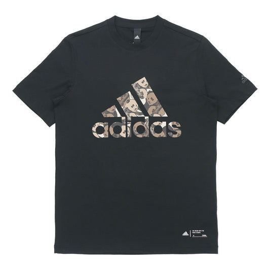 adidas China Tee M Panda Crew Neck Sports Short Sleeve Black GP1850
