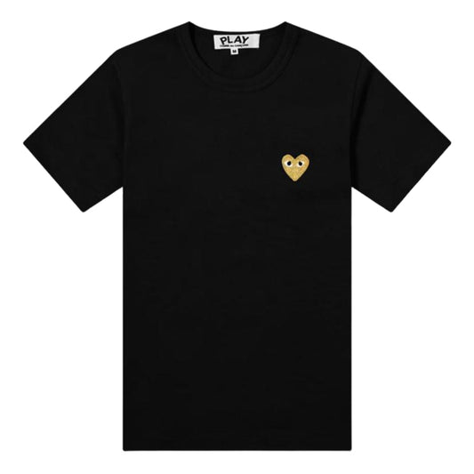COMME des GARCONS PLAY SS25 Gold Heart T-Shirt 'Black' AX-T216-051-1