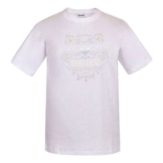 KENZO SS21 Printing Loose Round Neck Short Sleeve White FB52TS9724YG-01B