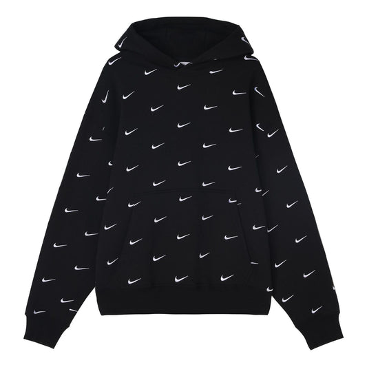 Nike All Over Swoosh Logo Hoodie 'Black' CJ8907-010