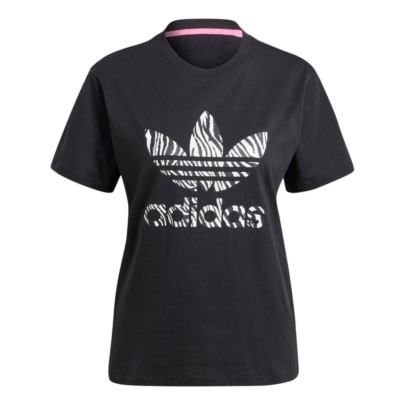 (WMNS) adidas originals Zebra Animal Print Infill T-Shirt 'Black' II0911