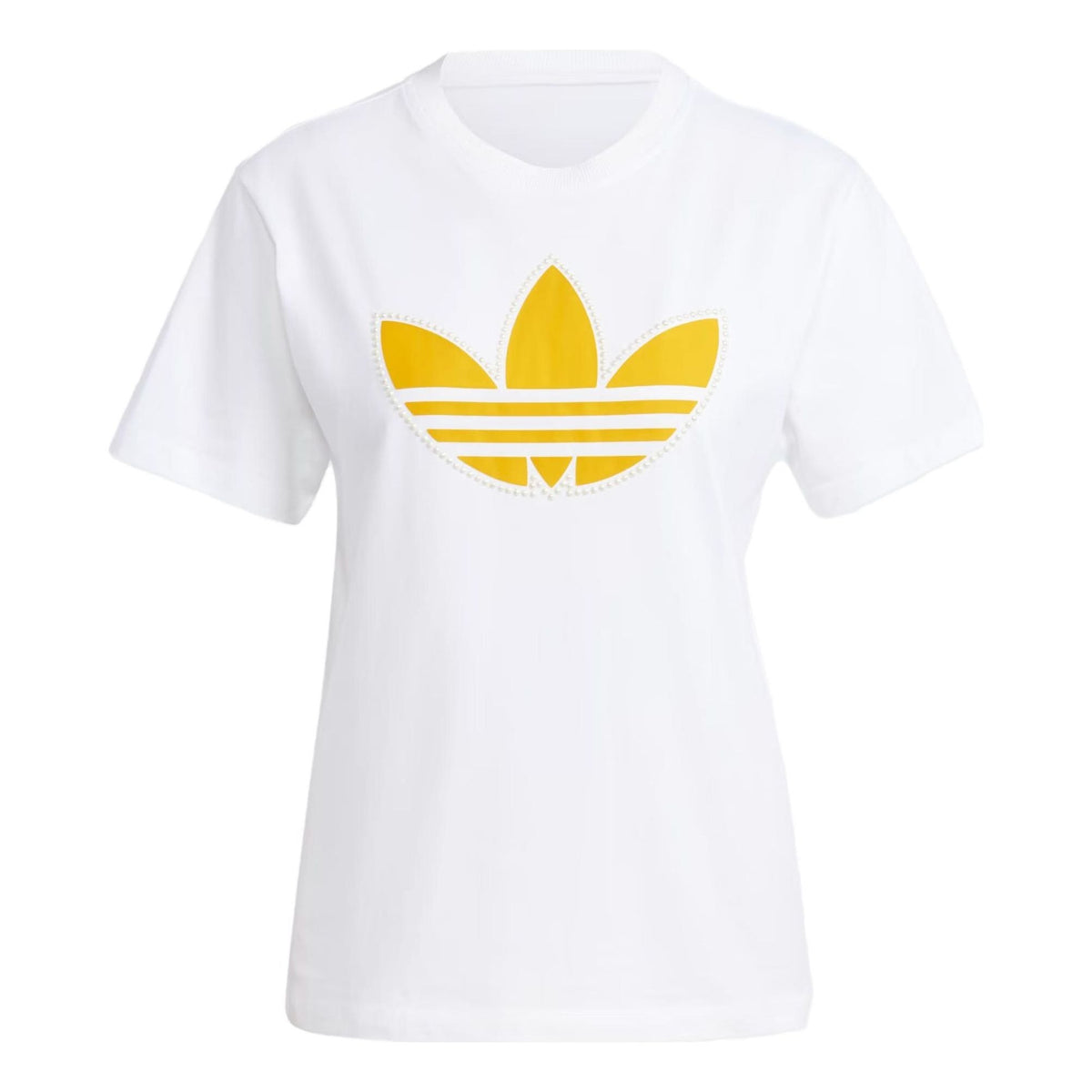 (WMNS) adidas originals Pearl Trefoil T-Shirt 'White' IM1922