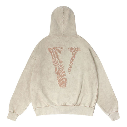 VLONE Finger Print Logo Hoodie 'Beige Red' VLHD24004-BE