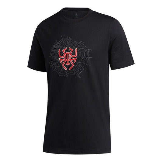 adidas Donovan Logo Basketball Sports Round Neck Short Sleeve Black GE4126