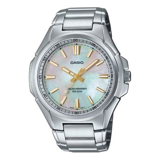 CASIO Analog 'Silver Pearl' MTP-RS100S-7AV