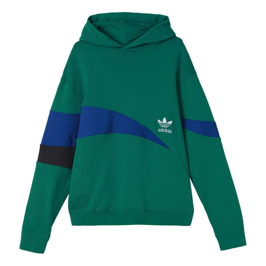 Men's adidas originals Ts Sweat Hoody Logo Printing Splicing Colorblock Sports Green HF5943