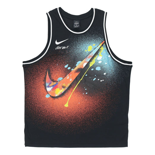 Nike Men's 2021 Summer New Colorful Logo Top Sleeveless T-shirt Multicolor DJ5217-010