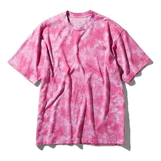 Men's THE NORTH FACE S/S Tie Dye Round Neck Short Sleeve Pink NT32057-WP