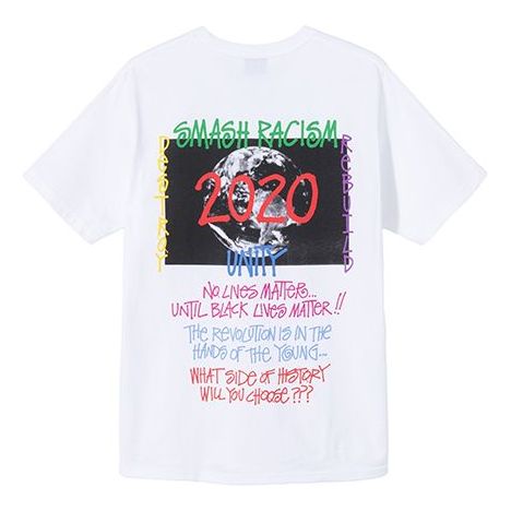 Stussy Anniversary limited Graffiti Alphabet Short Sleeve Unisex White 3903643
