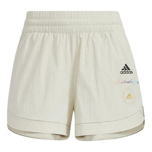 (WMNS) adidas Logo Elastic Waist Athletic Shorts Asia Sizing 'White' HE9954