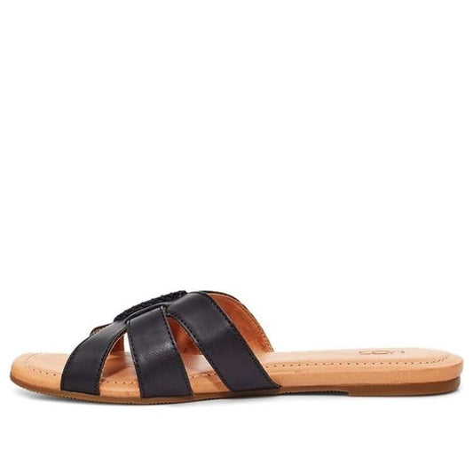 (WMNS) UGG Teague Black Slippers 'Black Brown' 1119750-BLLE