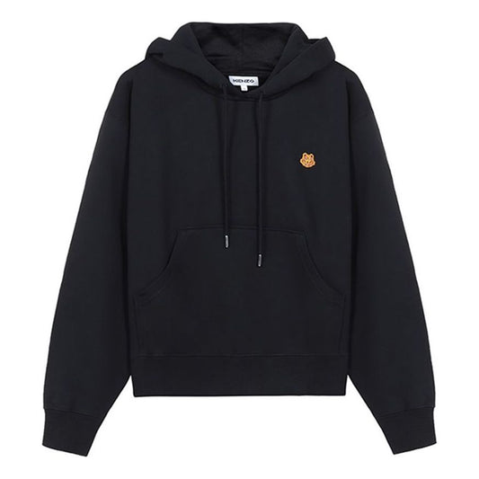 (WMNS) KENZO SS21 Small Tiger Head Embroidered Loose Version Hoodie Black FB52SW7774ML-99