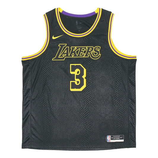 Men's Nike SW Fan Edition Lakers Davis No. 3 Casual Sports Basketball Jersey/Vest Black DJ1433-010