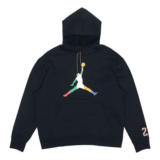Men's Air Jordan Multi-Color Large Logo Printing Autumn Black DN1471-010