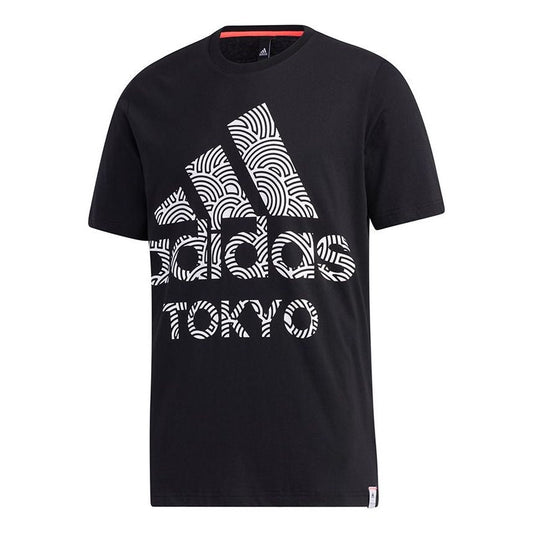adidas Tyo Ss Tee M Alphabet Printing Casual Sports Short Sleeve Black GD5006