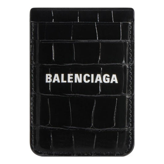 (WMNS) Balenciaga Cash Magnet Card Holder Crocodile Embossed 'Black White' 6758352AAYM1090