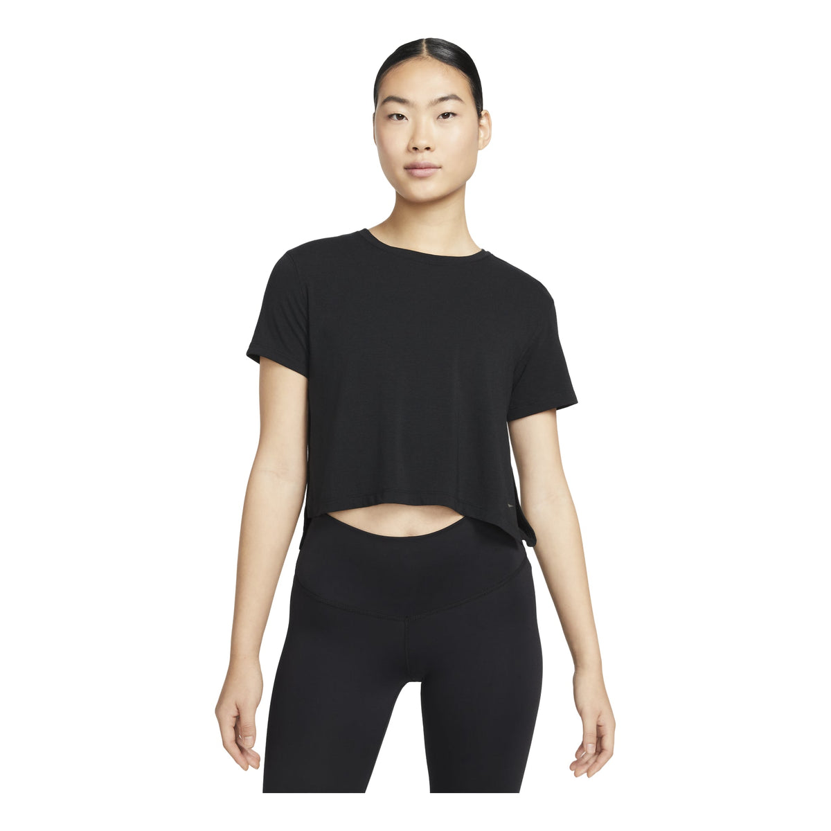 (WMNS) Nike Solid Color Round Neck Loose Short Sleeve T-shirt Black DM7026-010