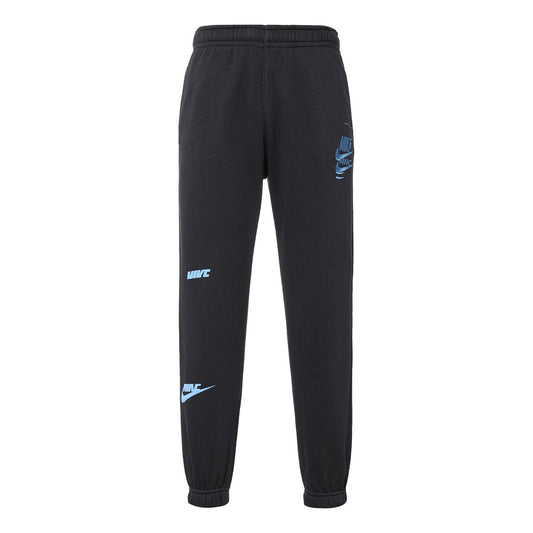 Men's Nike Logo Embroidered Bundle Feet Sports Pants/Trousers/Joggers Autumn Black DM6872-010