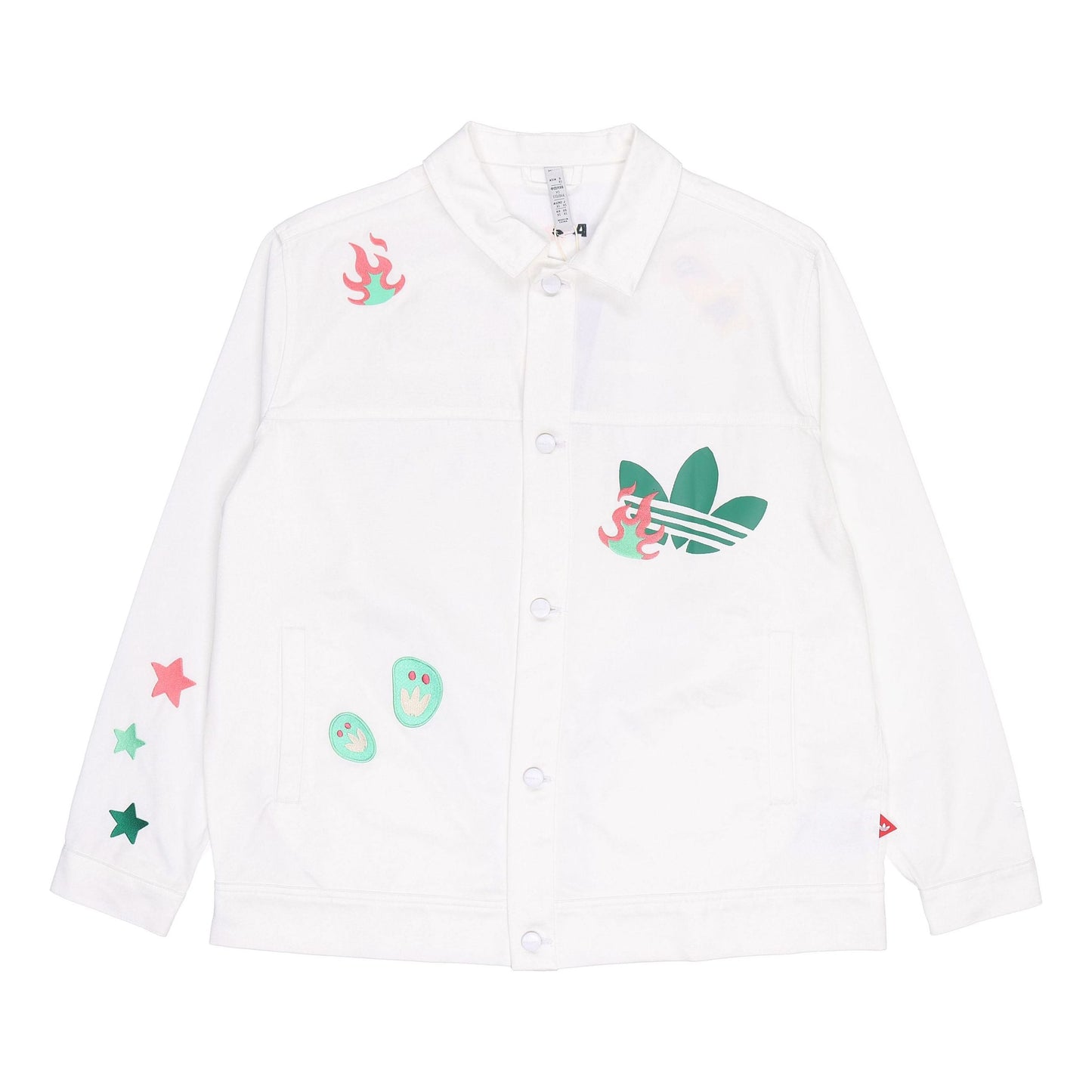 adidas originals SS22 Logo Cartoon Printing Sports Jacket Unisex White HP0116