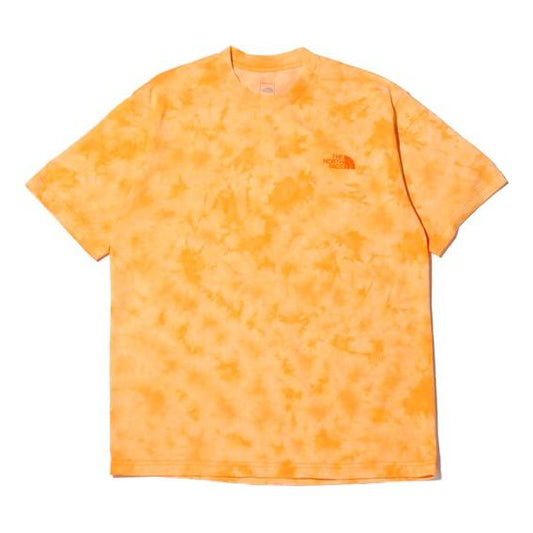 Men's THE NORTH FACE S/S Tie Dye Round Neck Short Sleeve Orange NT32057-FO