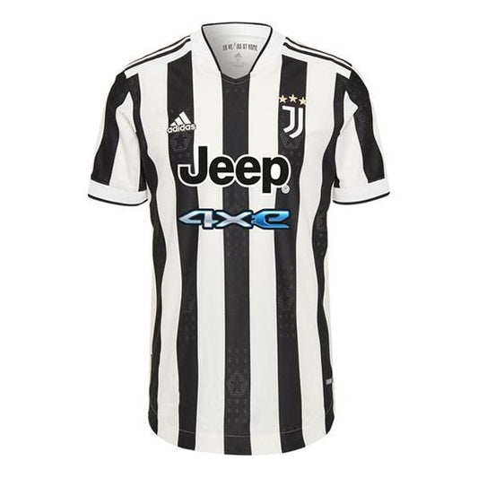 Men's adidas Juventus AU Player Edition 21-22 Season Home Soccer/Football Short Sleeve Black White T-Shirt GM7179