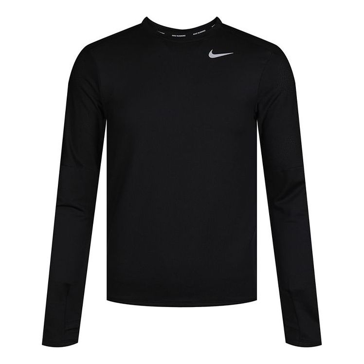 Men's Nike Dri-FIT Running Training Sports Round Neck Black Gym Clothes CU6072-010