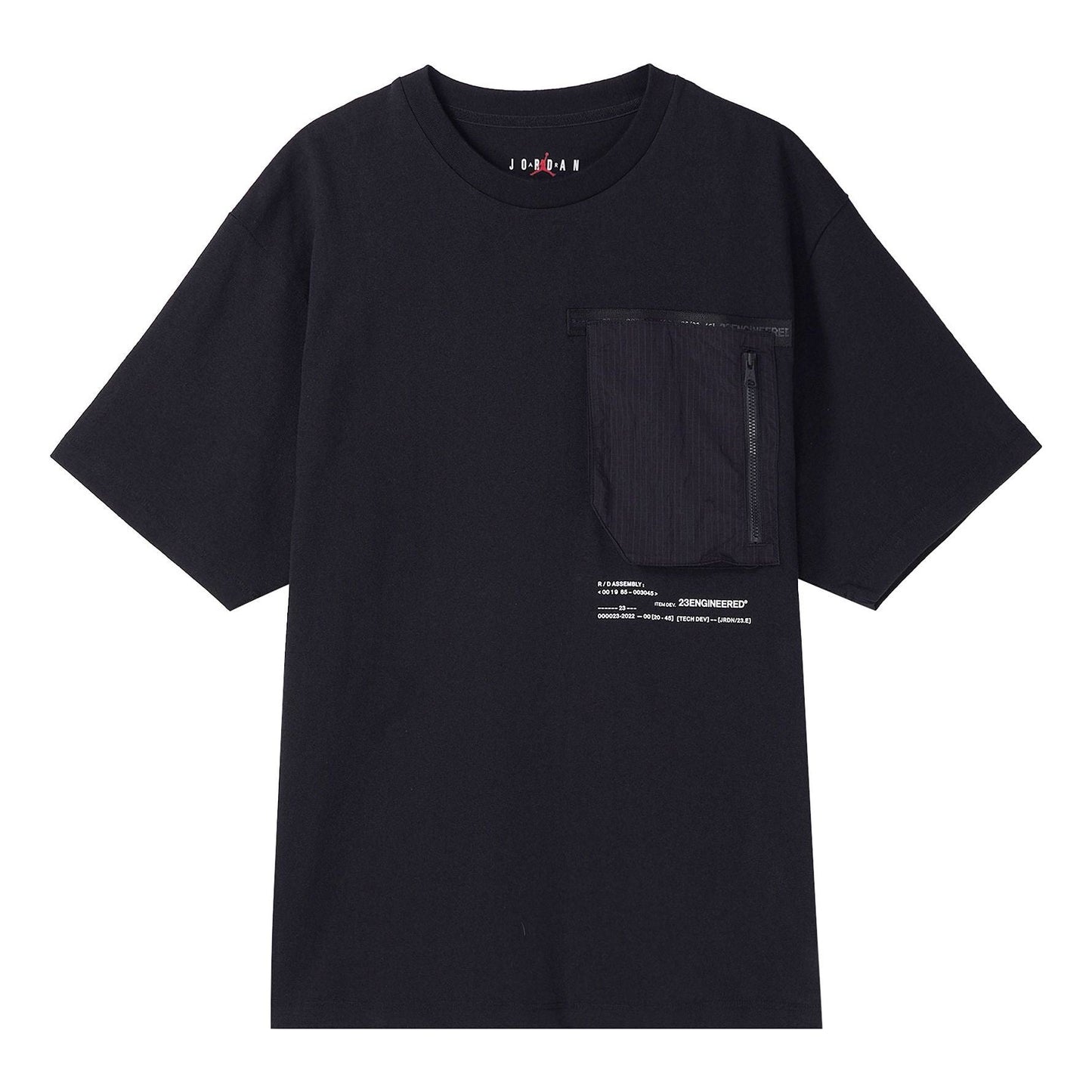 Air Jordan 23 Engineered Solid Color Pocket Round Neck Casual Short Sleeve Black DM1389-010