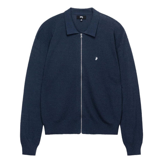 Stussy Light Weight Long-Sleeve Zip Polo 'Black Stripe' 117189
