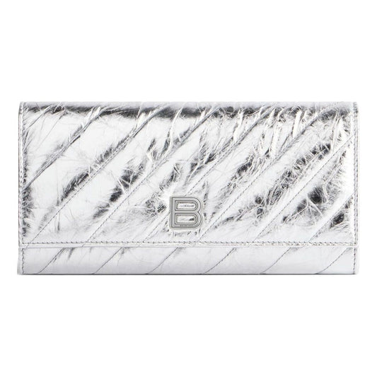 (WMNS) Balenciaga Crush Wallet On Chain Metallized Quilted 'Silver' 781723210IW8110