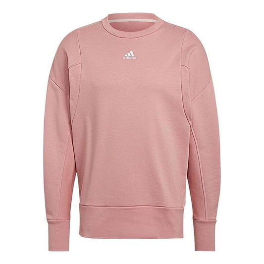 Men's adidas Sports Round Neck Pullover Breathable Pink HB0479