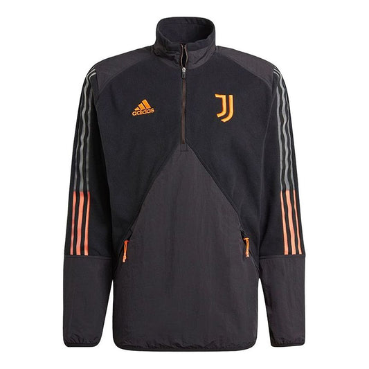 adidas Juventus Soccer/Football Sports Contrast Color Stitching Round Neck Pullover Black GK8603