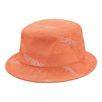 Supreme Logo Denim Crusher 'Orange White' SUP-SS19-662