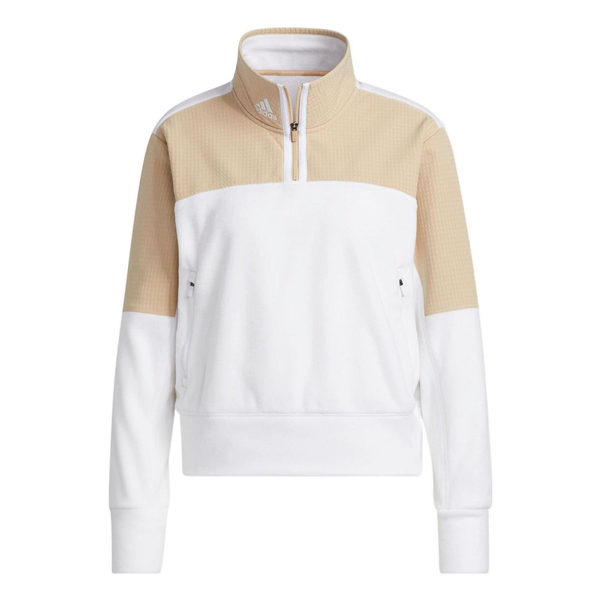 (WMNS) adidas 1/4-Zip Fleece Golf Jacket Asia Sizing 'White Beige' HG6996