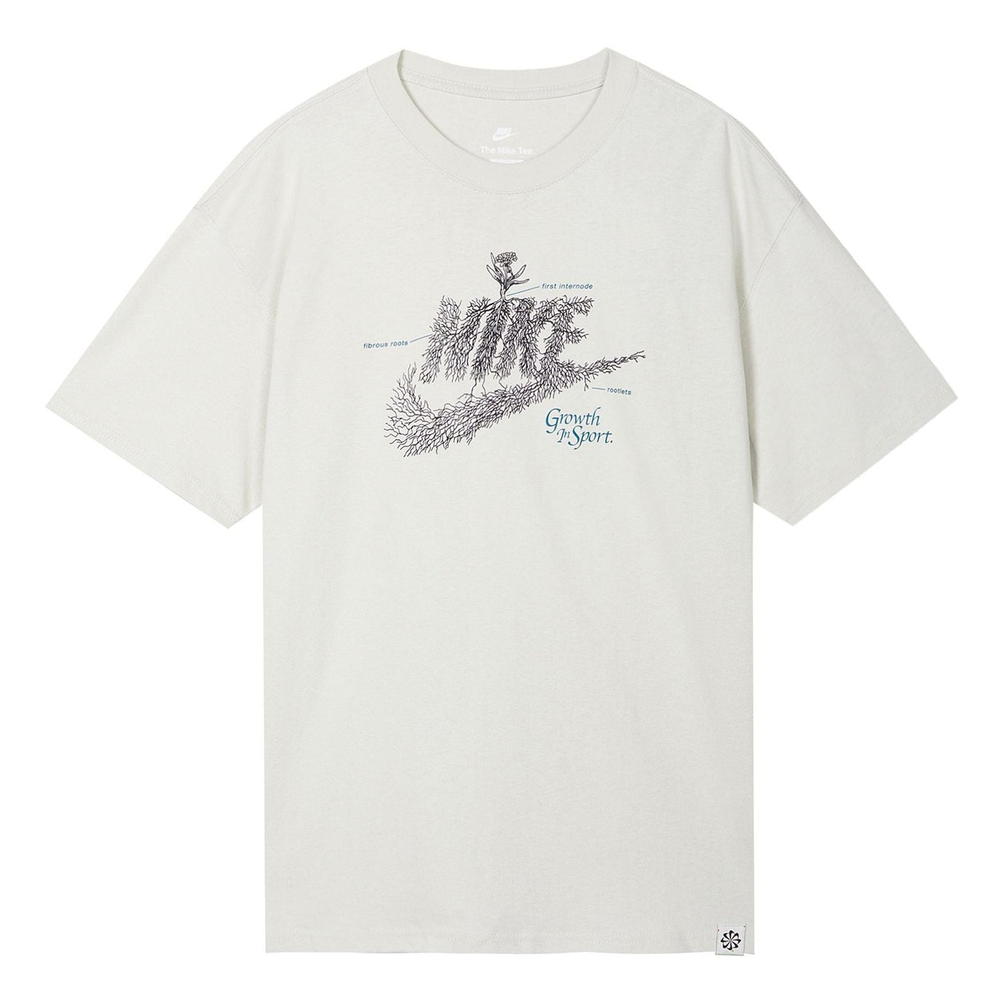 Men's Nike Sportswear Plant Flowers Logo Printing Sports Round Neck Short Sleeve Light Bone T-Shirt DN5135-072