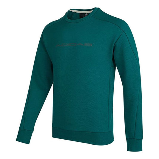 Men's adidas Th Eng Sweat Logo Printing Casual Sports Pullover Forest Green H39277