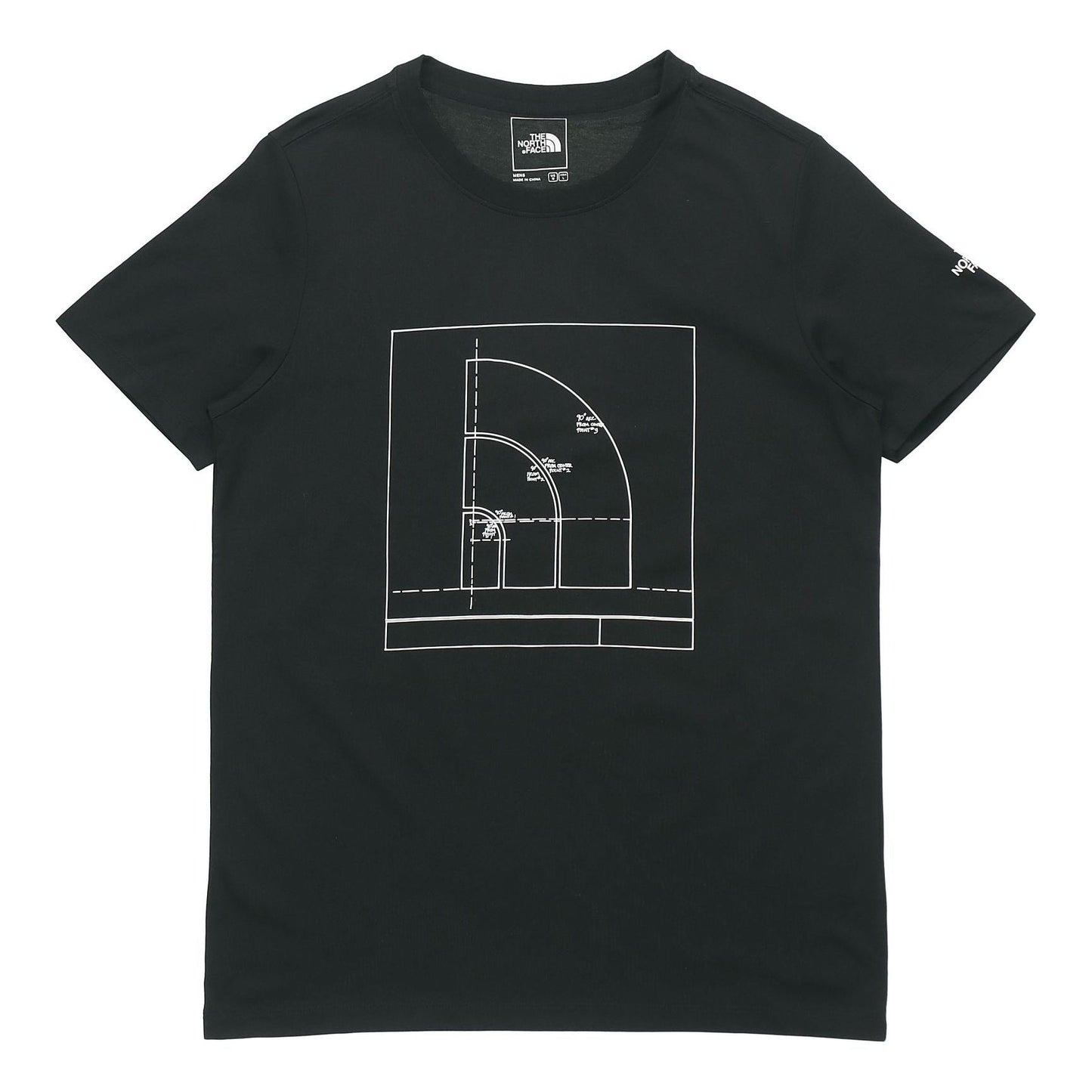 Men's THE NORTH FACE SS20 Geometry Pattern Logo Quick Dry Short Sleeve Black 4998-JK3