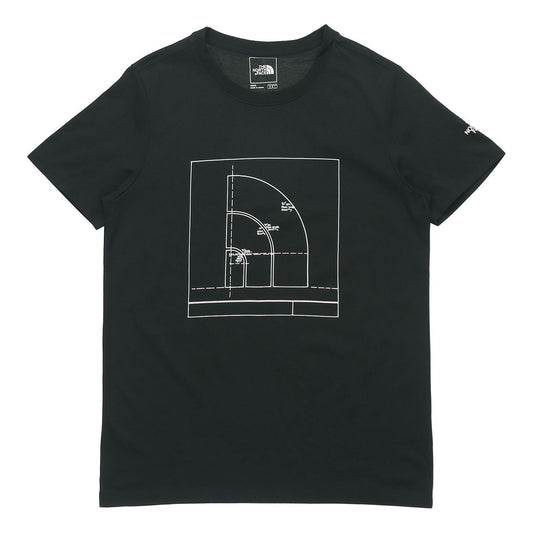 Men's THE NORTH FACE SS20 Geometry Pattern Logo Quick Dry Short Sleeve Black 4998-JK3