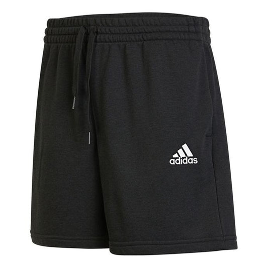 Men's adidas Solid Color Logo Micro Mark Lacing Knit Athleisure Casual Sports Shorts Black GK9600