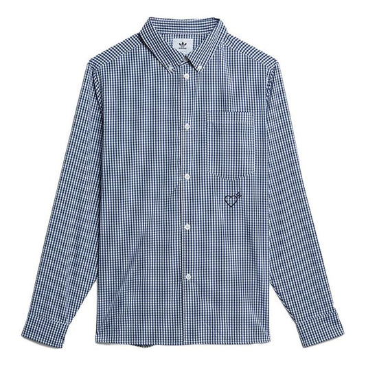 adidas originals x HUMAN MADE Crossover Embroidered Long Sleeves Shirt Blue GM4633