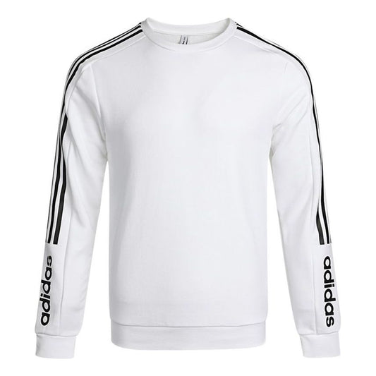adidas neo M Basc Ss Logo Printing Round Neck Pullover White H45561