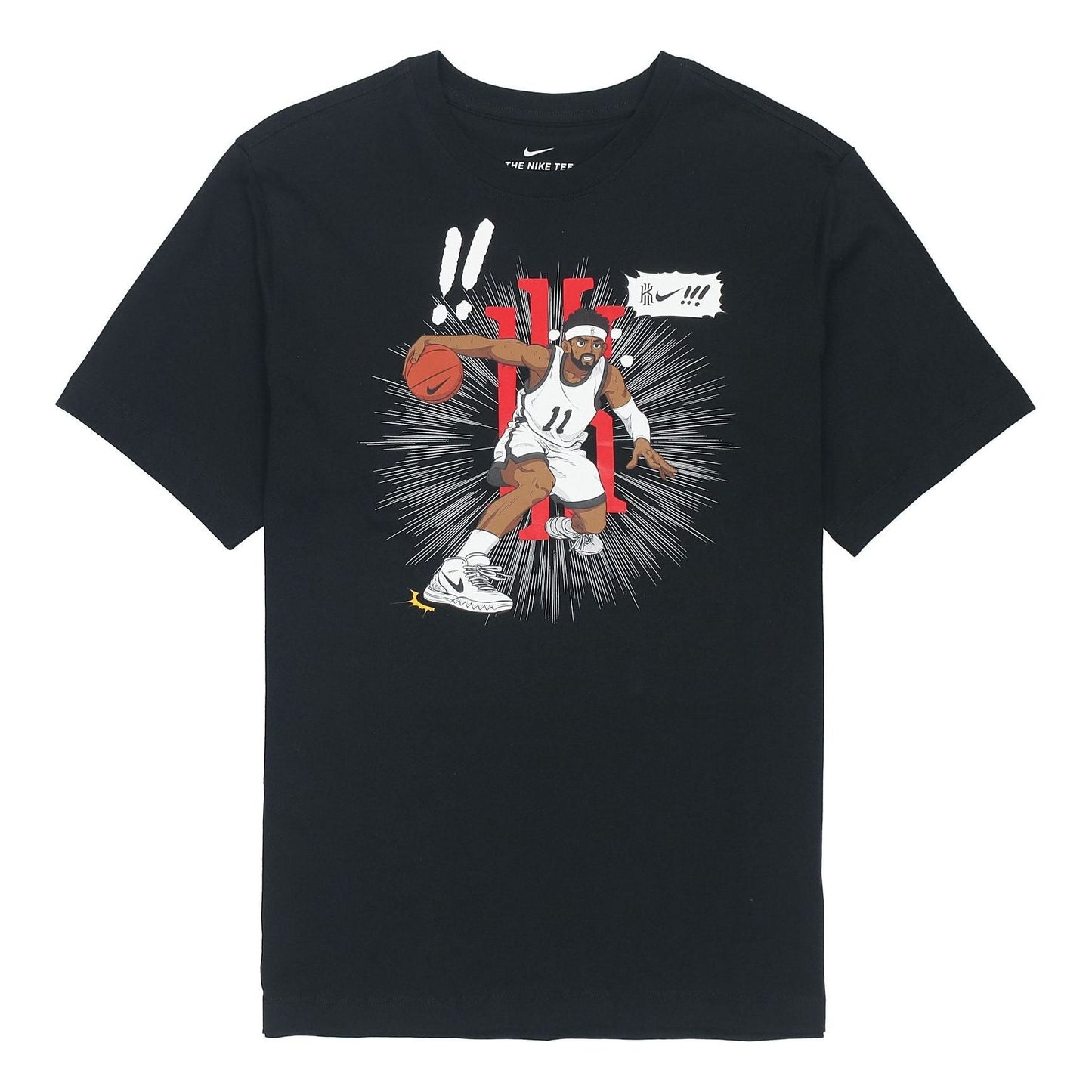 Men's Nike Kyrie Logo Basketball Sports Printing Round Neck Short Sleeve Black T-Shirt DD0780-010